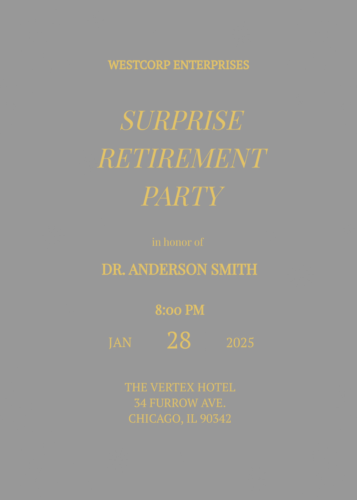 Free Surprise Retirement Party Invitation Template