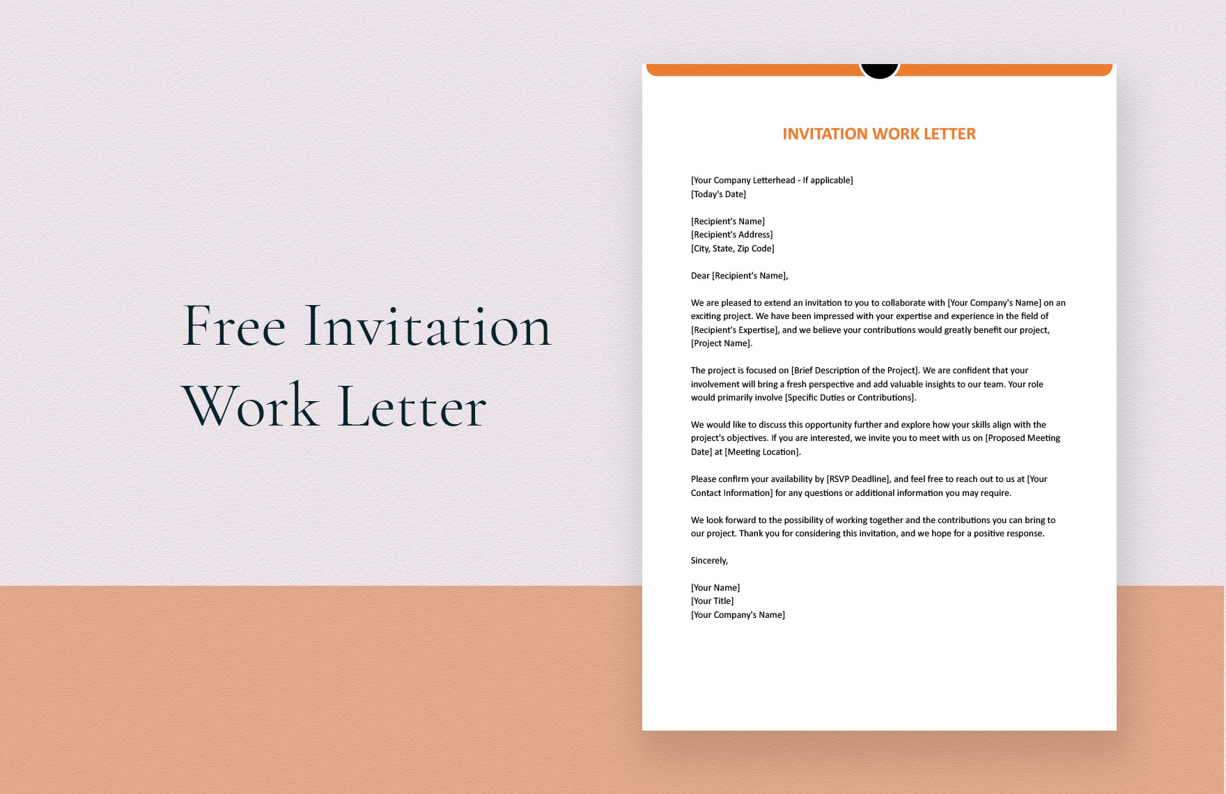 Invitation Work Letter