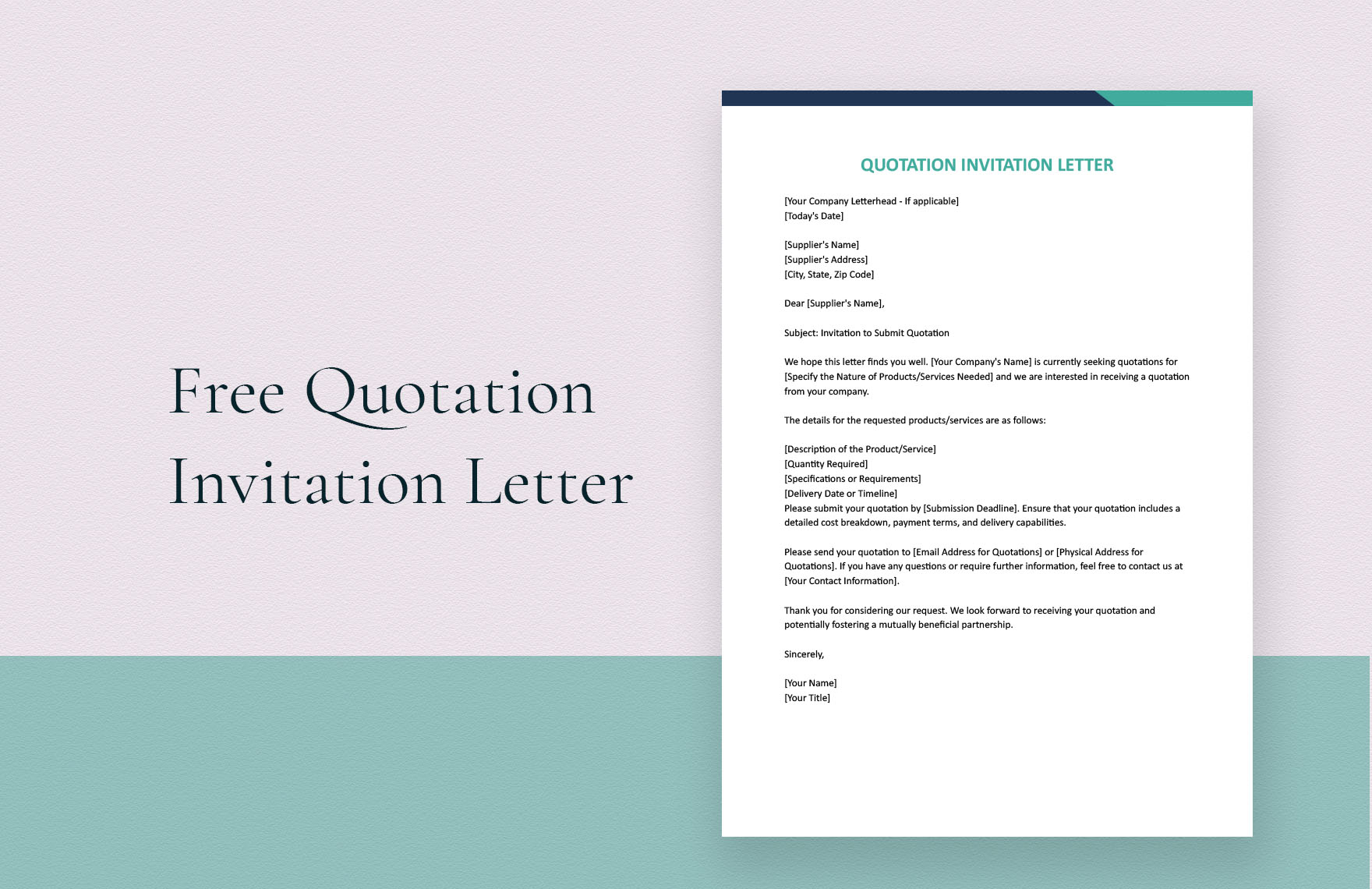 Quotation Invitation Letter
