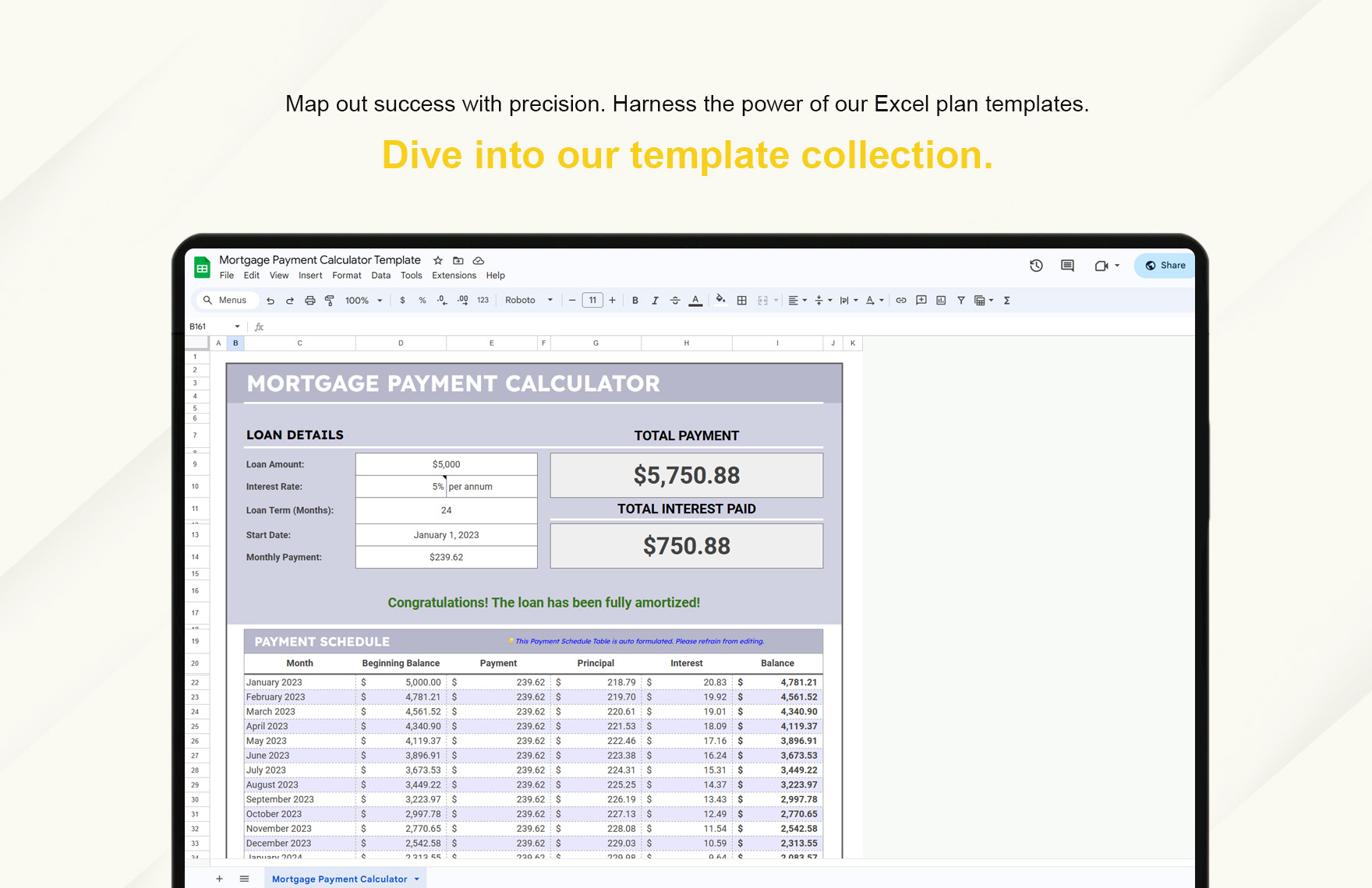 Mortgage Payment Calculator Template in Excel, Google Sheets - Download ...