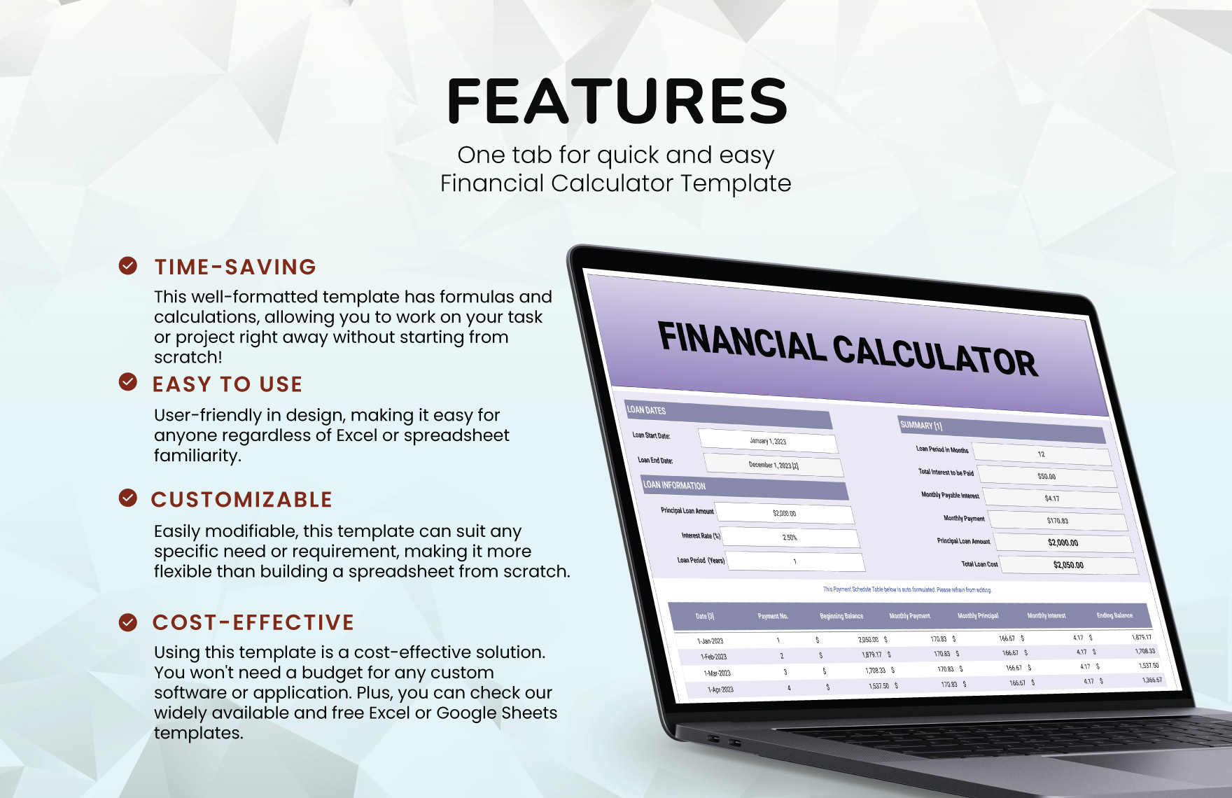 Financial Calculator Template