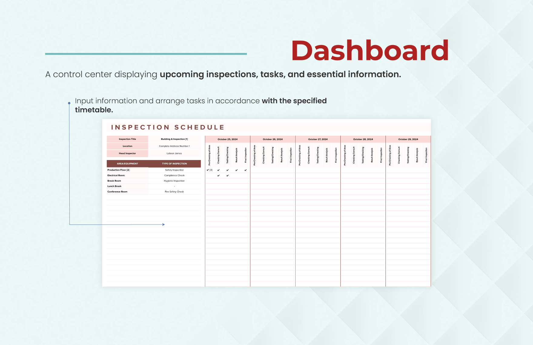 Inspection Schedule Template