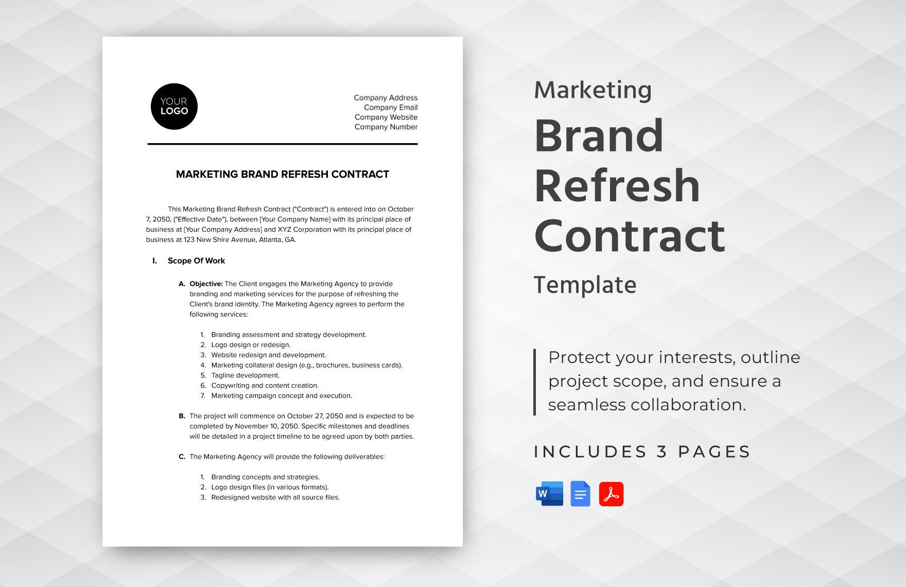 Marketing Brand Refresh Contract Template