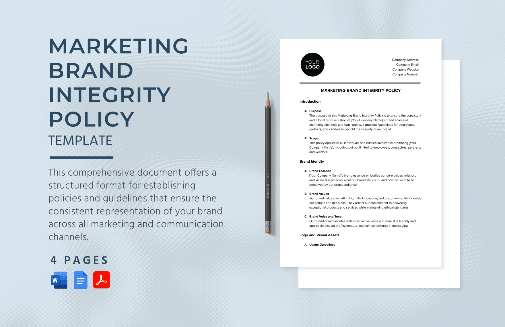 Marketing Brand Integrity Policy Template in Word, Google Docs, PDF