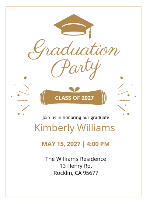 College Graduation Invitation Template - Illustrator, Word, Apple Pages, PSD, Publisher