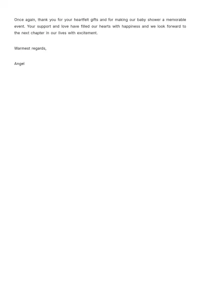 Free Personal Thank-You Letter for Baby Shower Gifts  Template to Edit Online