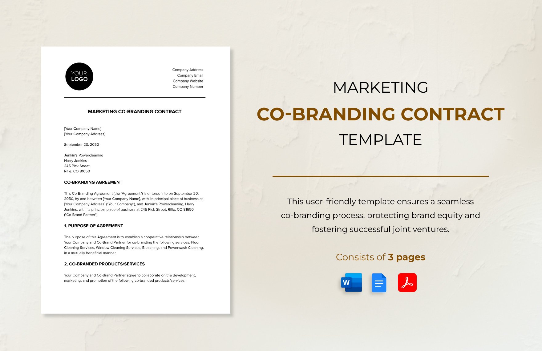 Marketing Co-branding Contract Template in Word, Google Docs, PDF