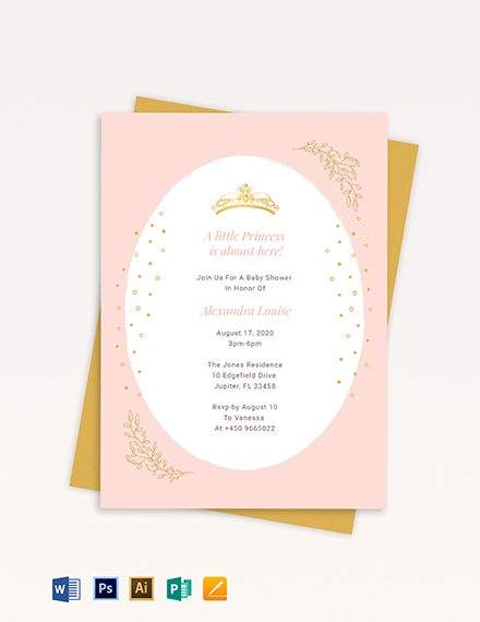 Princess Baby Shower Invitation Template Download 291 Invitation