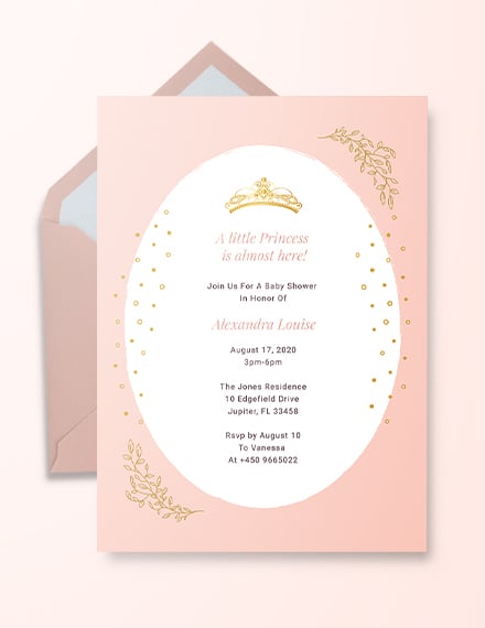princess baby shower invitation template