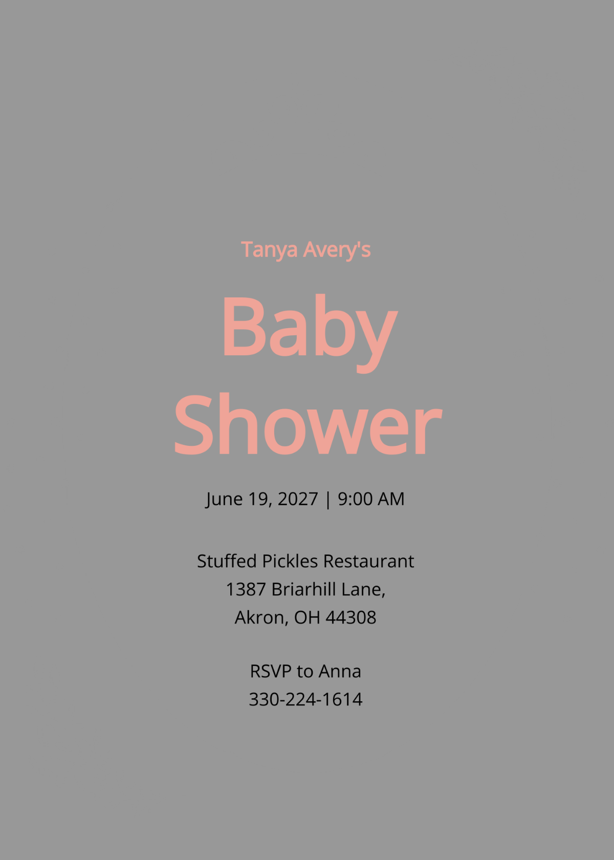 Princess Baby Shower Invitation Template