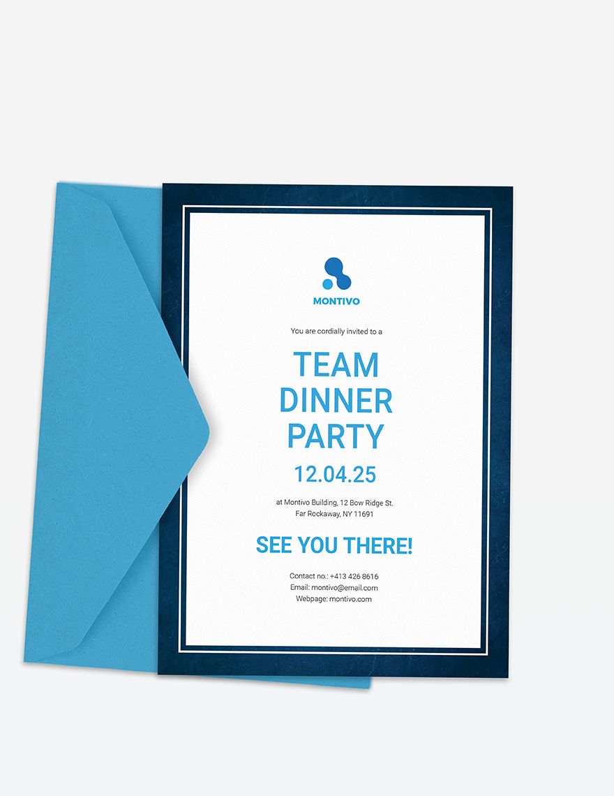 Team Dinner Party Invitation Template