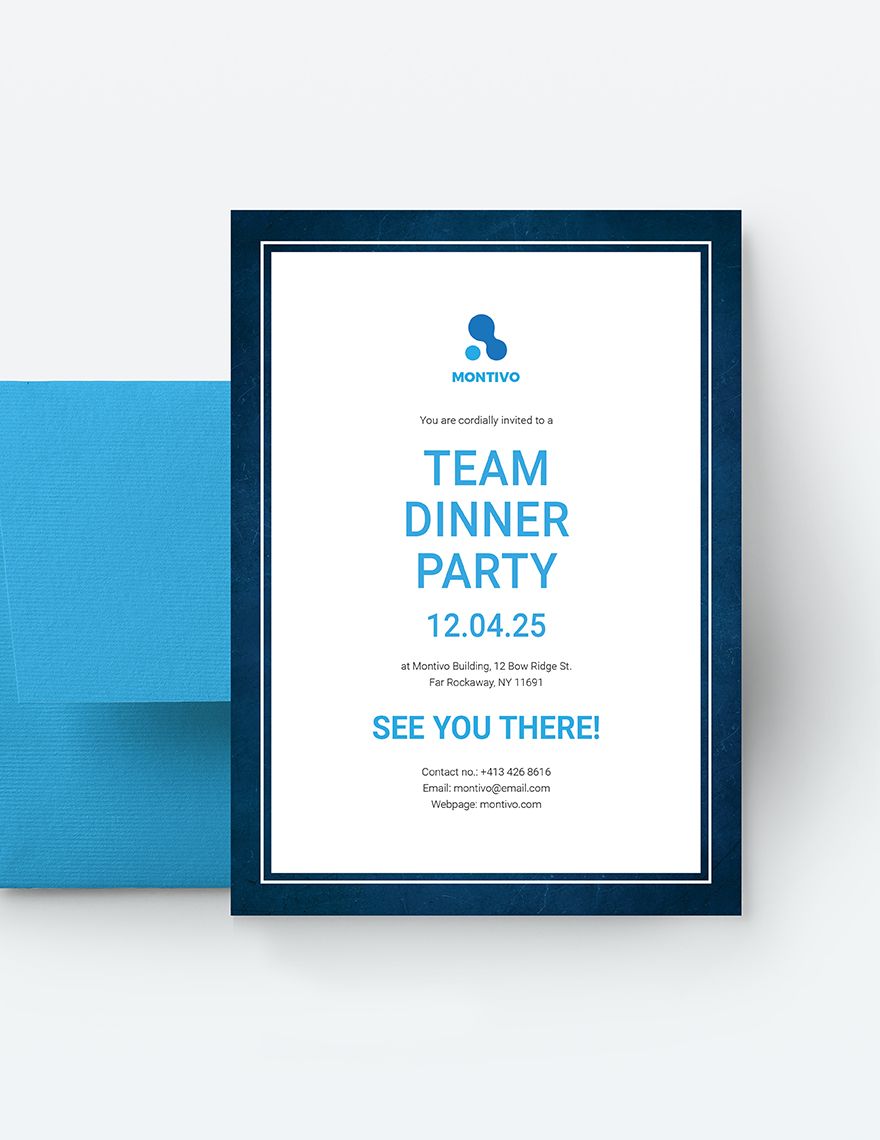 Team Dinner Party Invitation