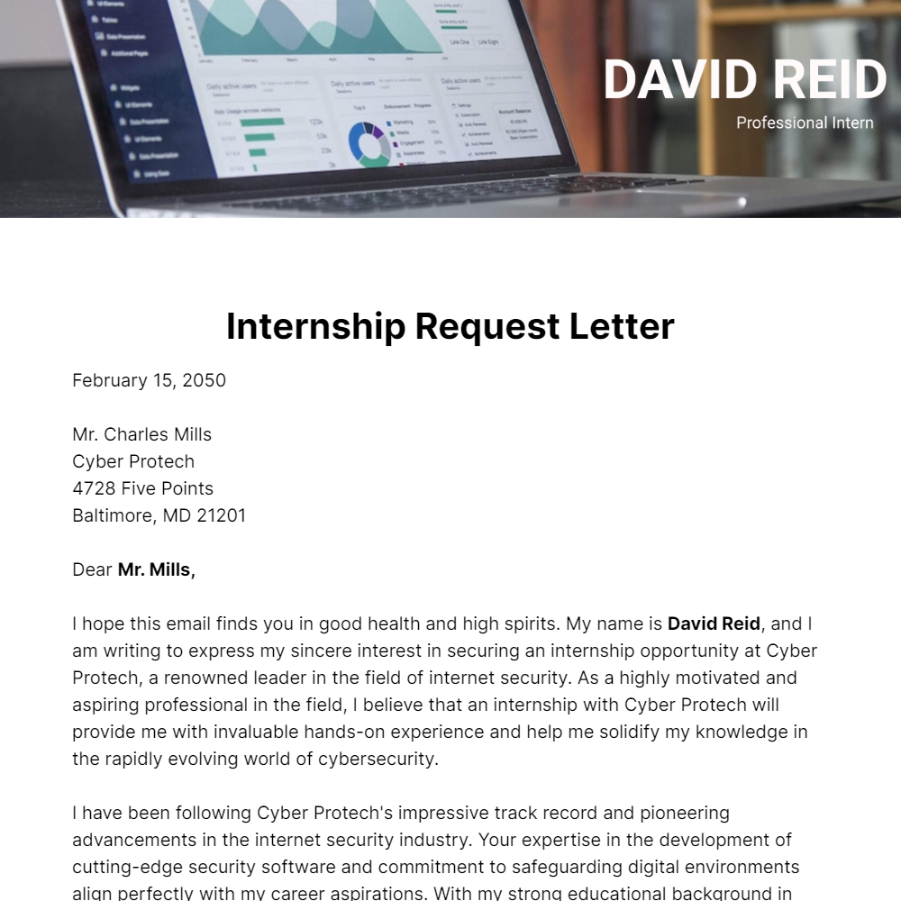 Internship Request Letter  Template