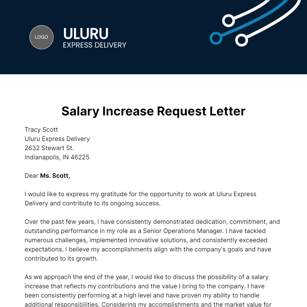 Salary Increase Request Letter  Template