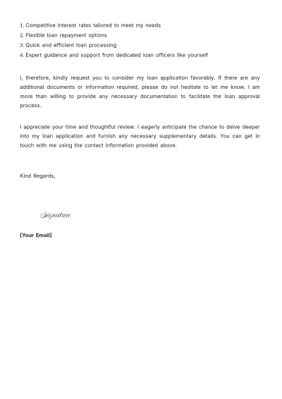 Free Loan Request Letter Template to Edit Online