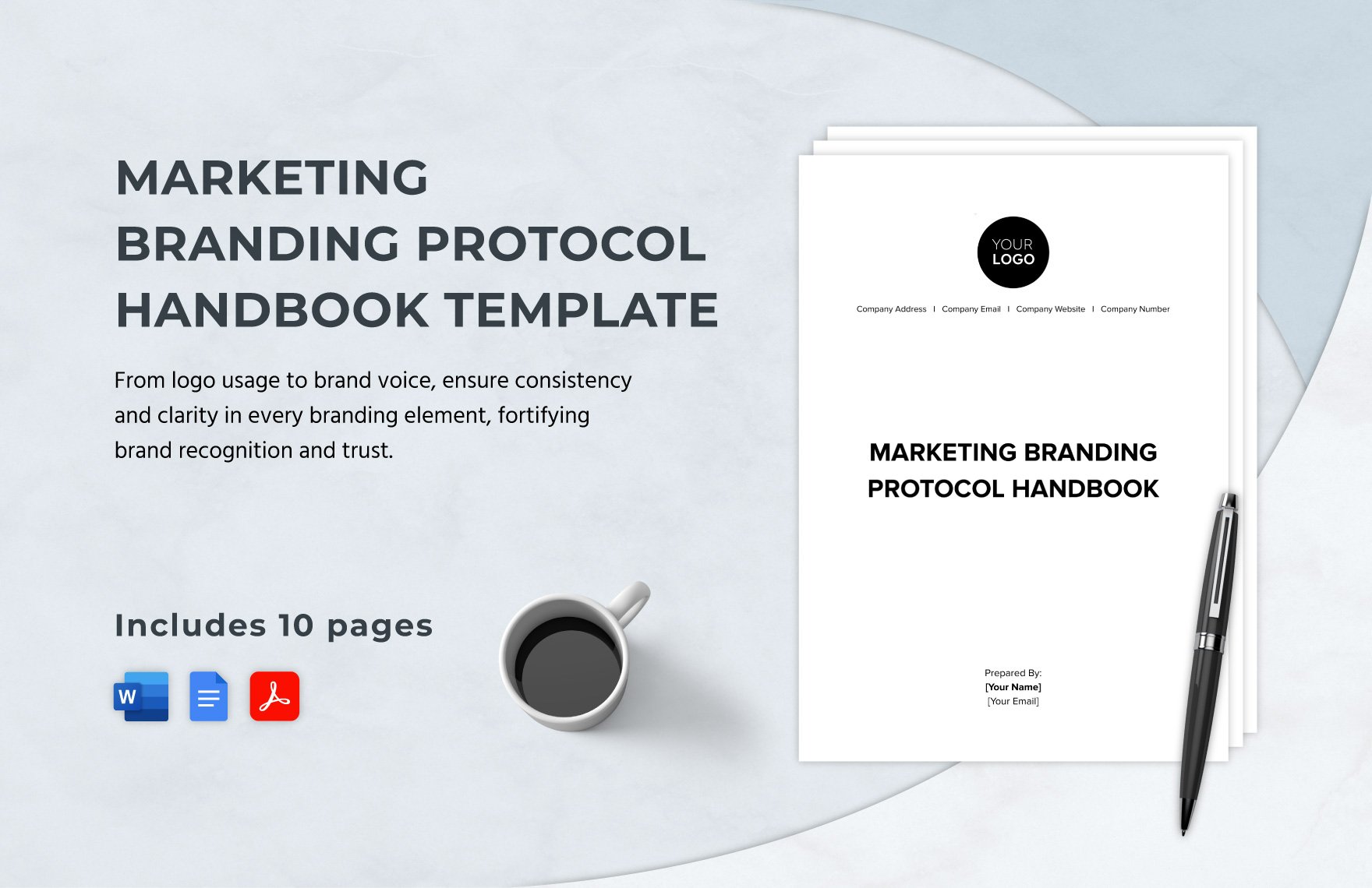 Marketing Branding Protocol Handbook Template in Word, Google Docs, PDF