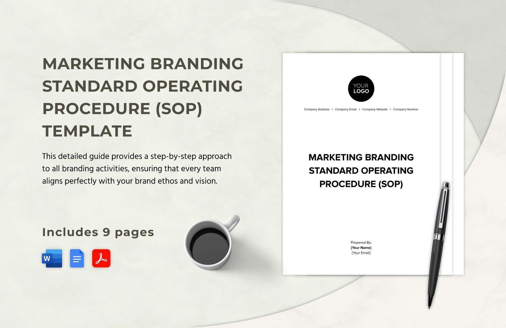 Marketing Branding Standard Operating Procedure (SOP) Template in Word, Google Docs, PDF