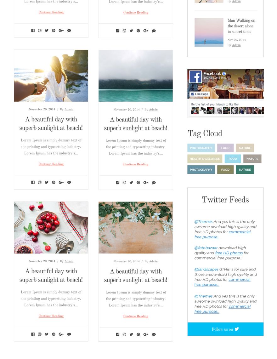 Free Personal Blog PSD Website Template