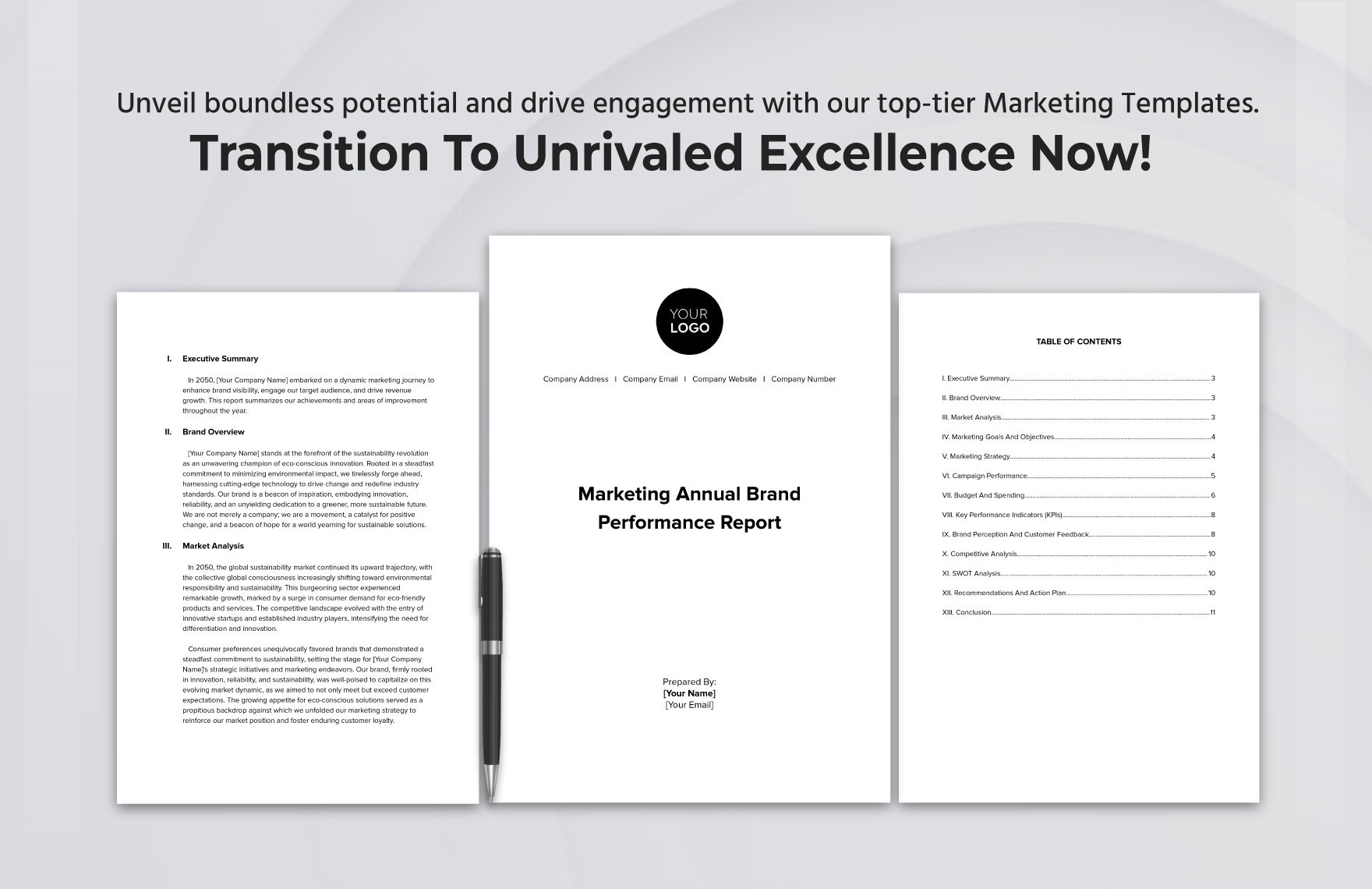 Marketing Annual Brand Performance Report Template