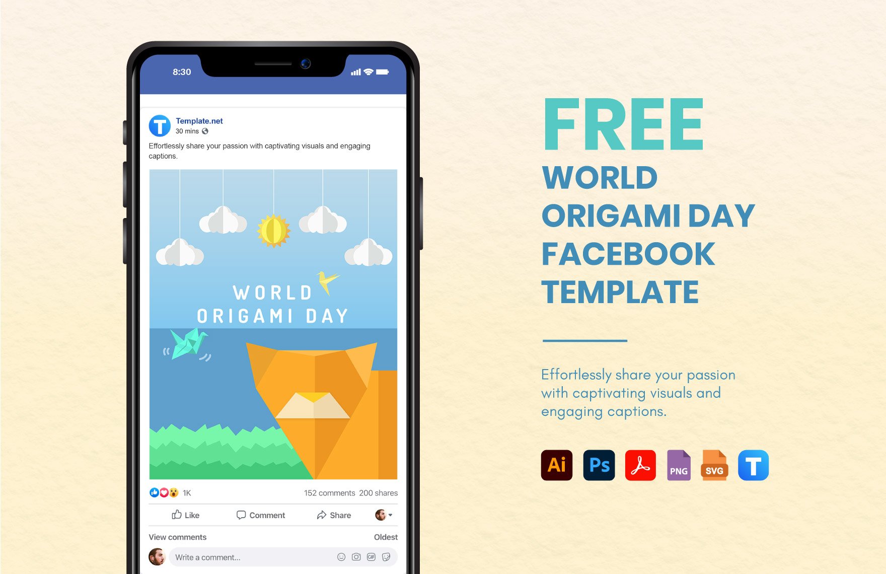 World Origami Day Facebook Post Template