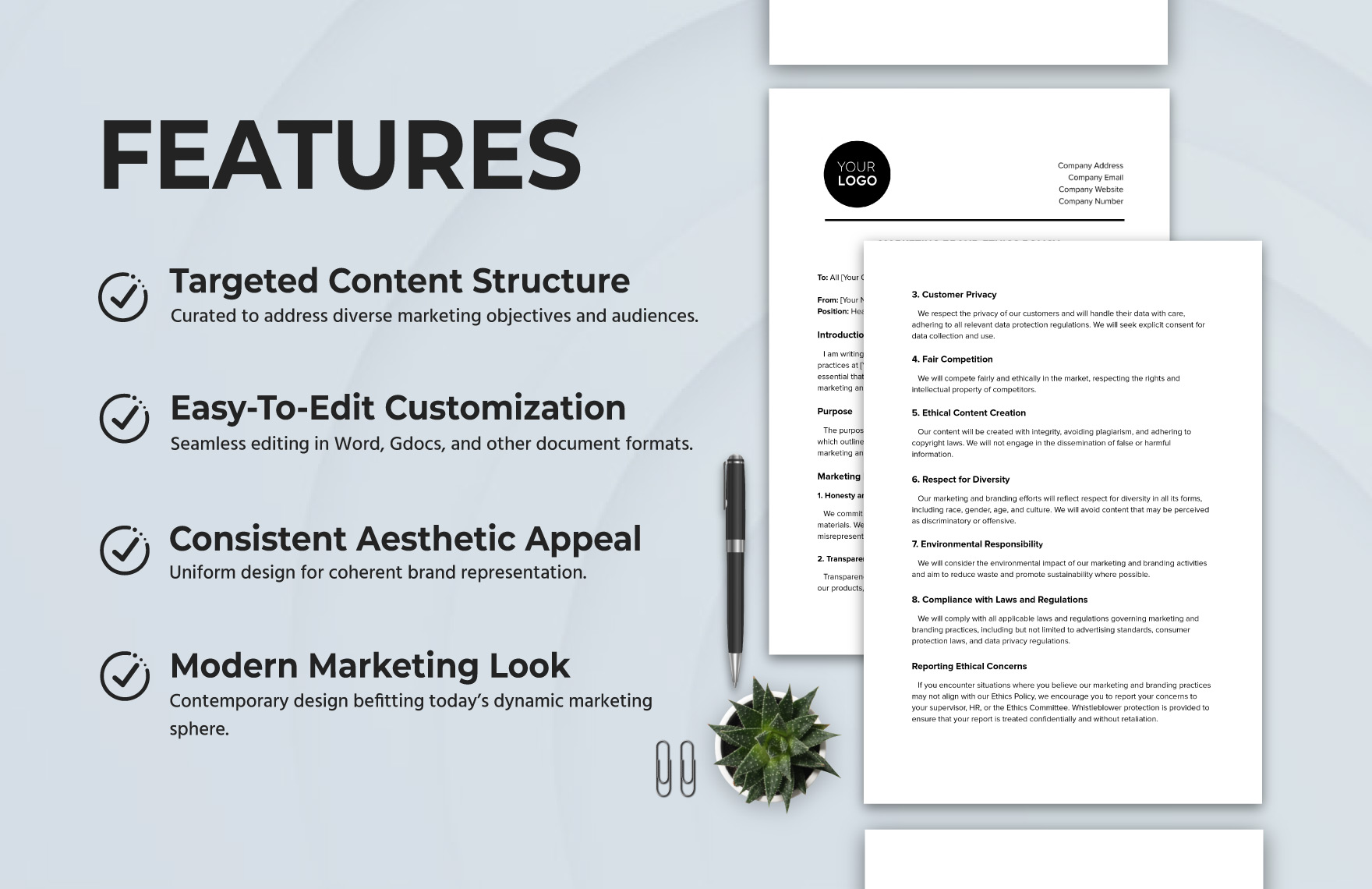 Marketing Branding Ethics Policy Template