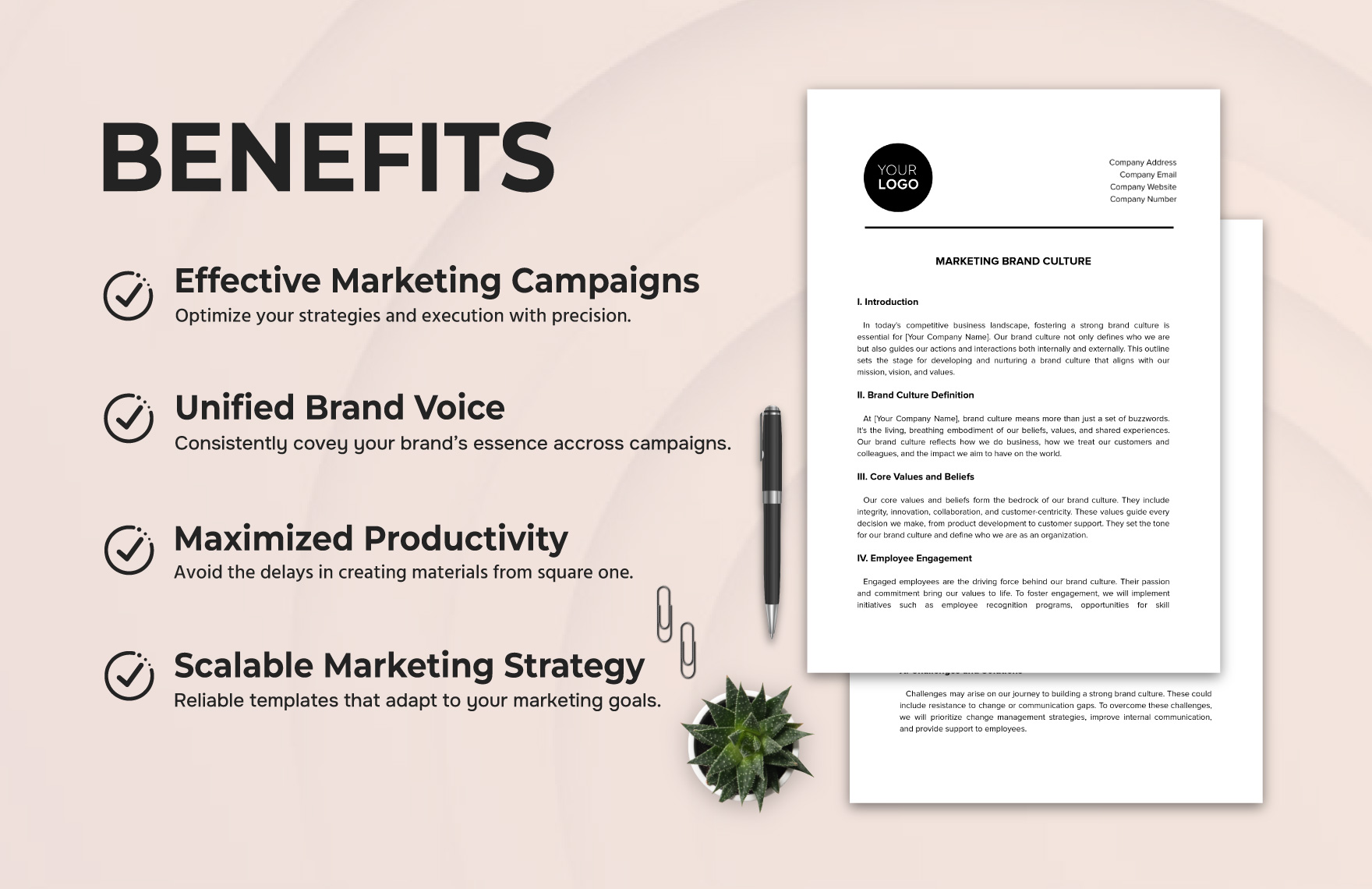 Marketing Brand Culture Outline Template