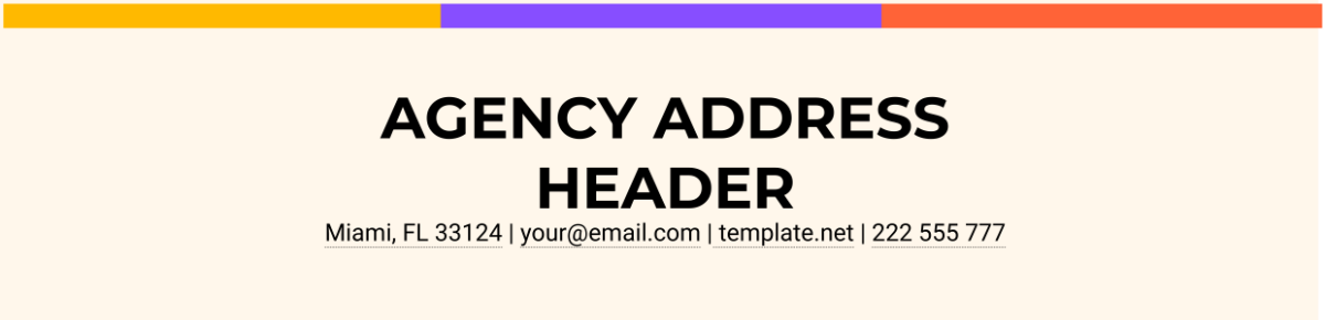 Agency Address Header Template