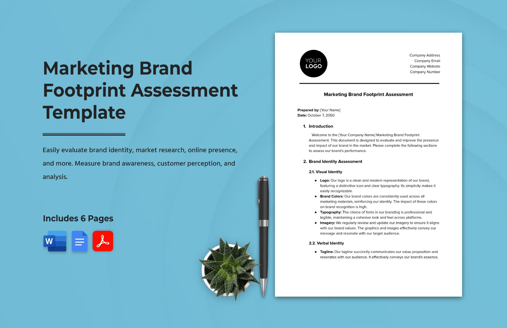 Marketing Brand Footprint Assessment Template in Word, Google Docs, PDF