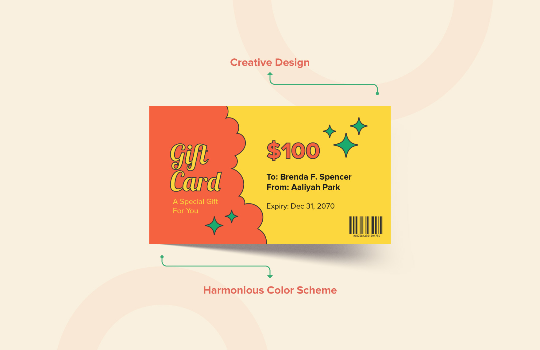 Colorful Gift Card Template