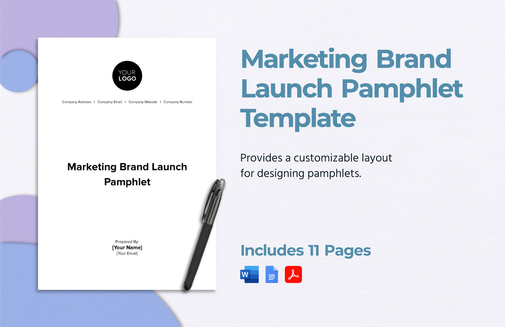 Marketing Brand Launch Pamphlet Template in Word, Google Docs, PDF