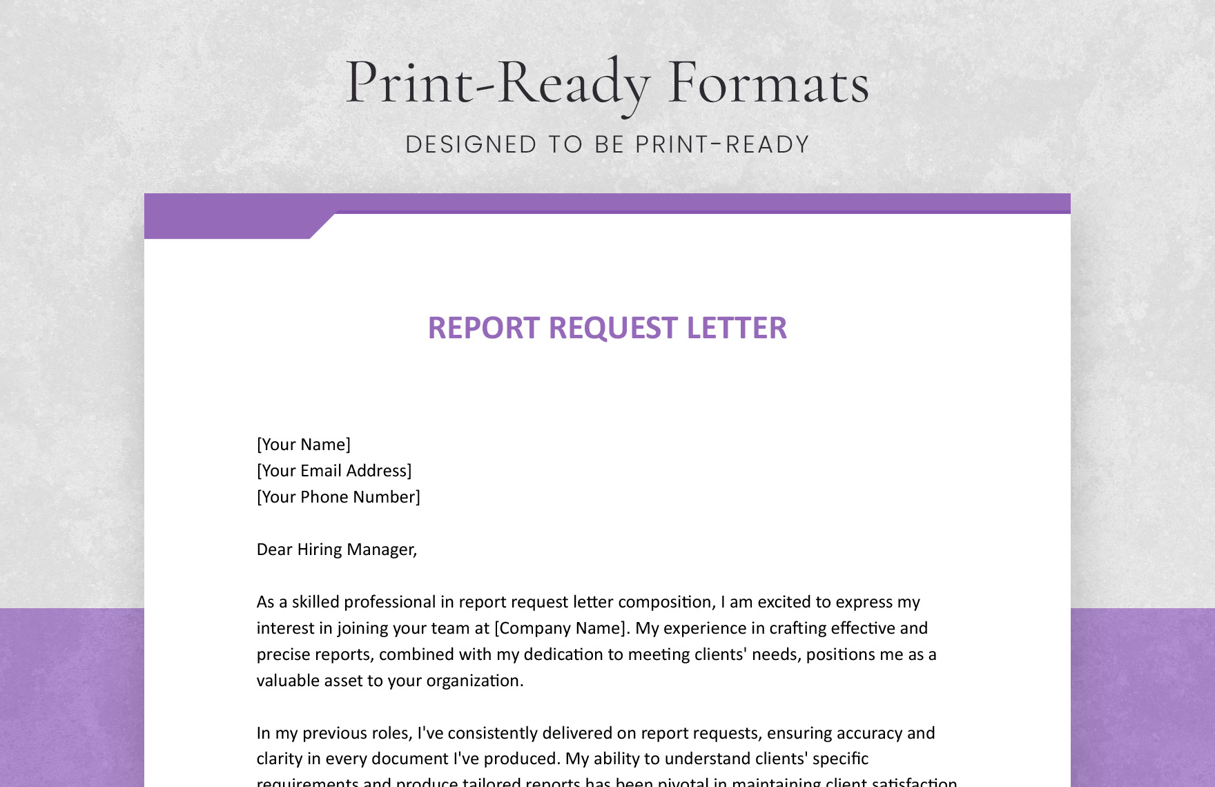 Report Request Letter