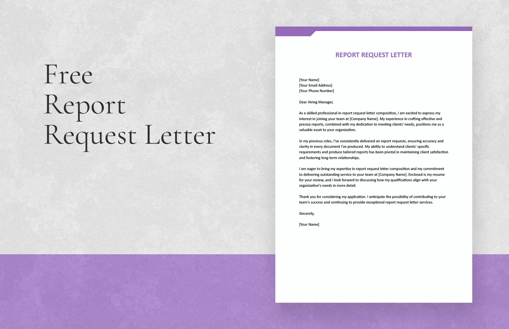 Report Request Letter