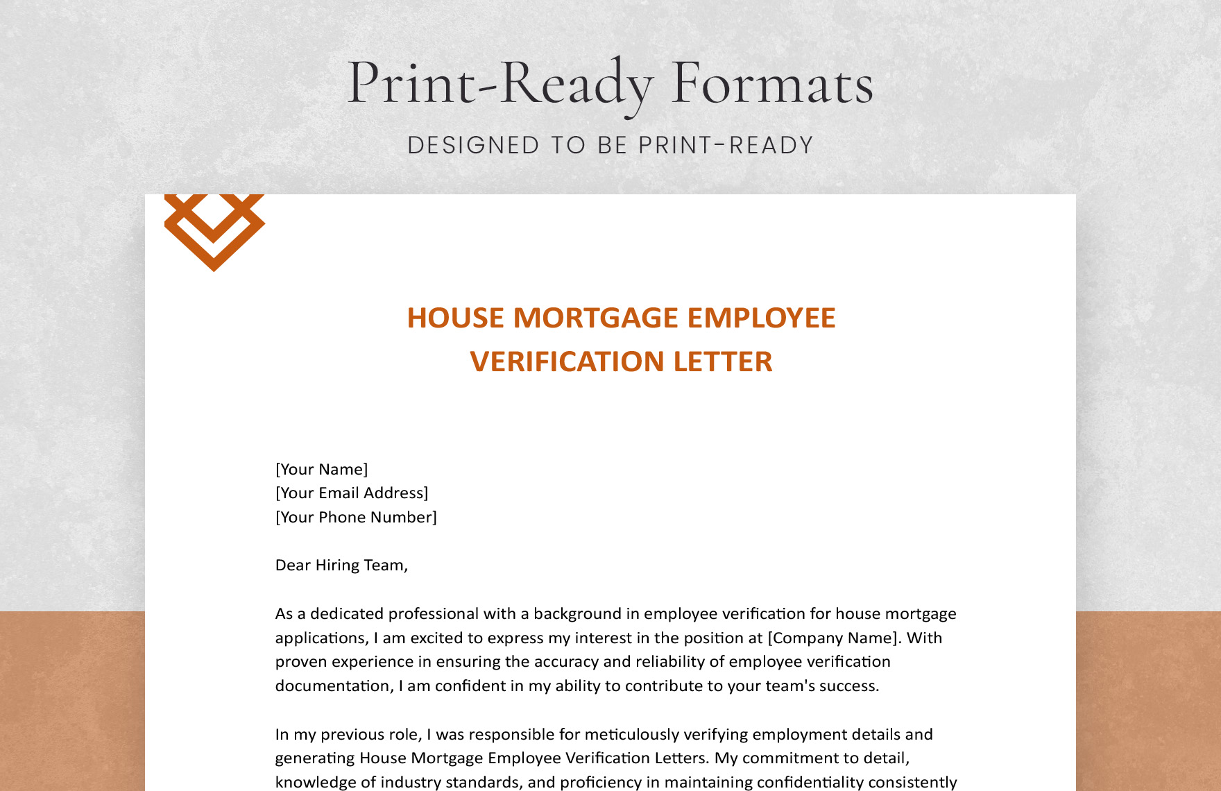 House Mortgage Employee Verification Letter