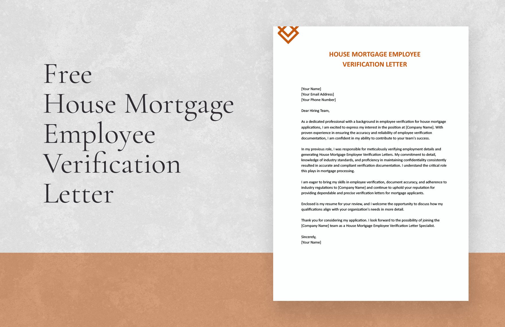 House Mortgage Employee Verification Letter in Word, Google Docs