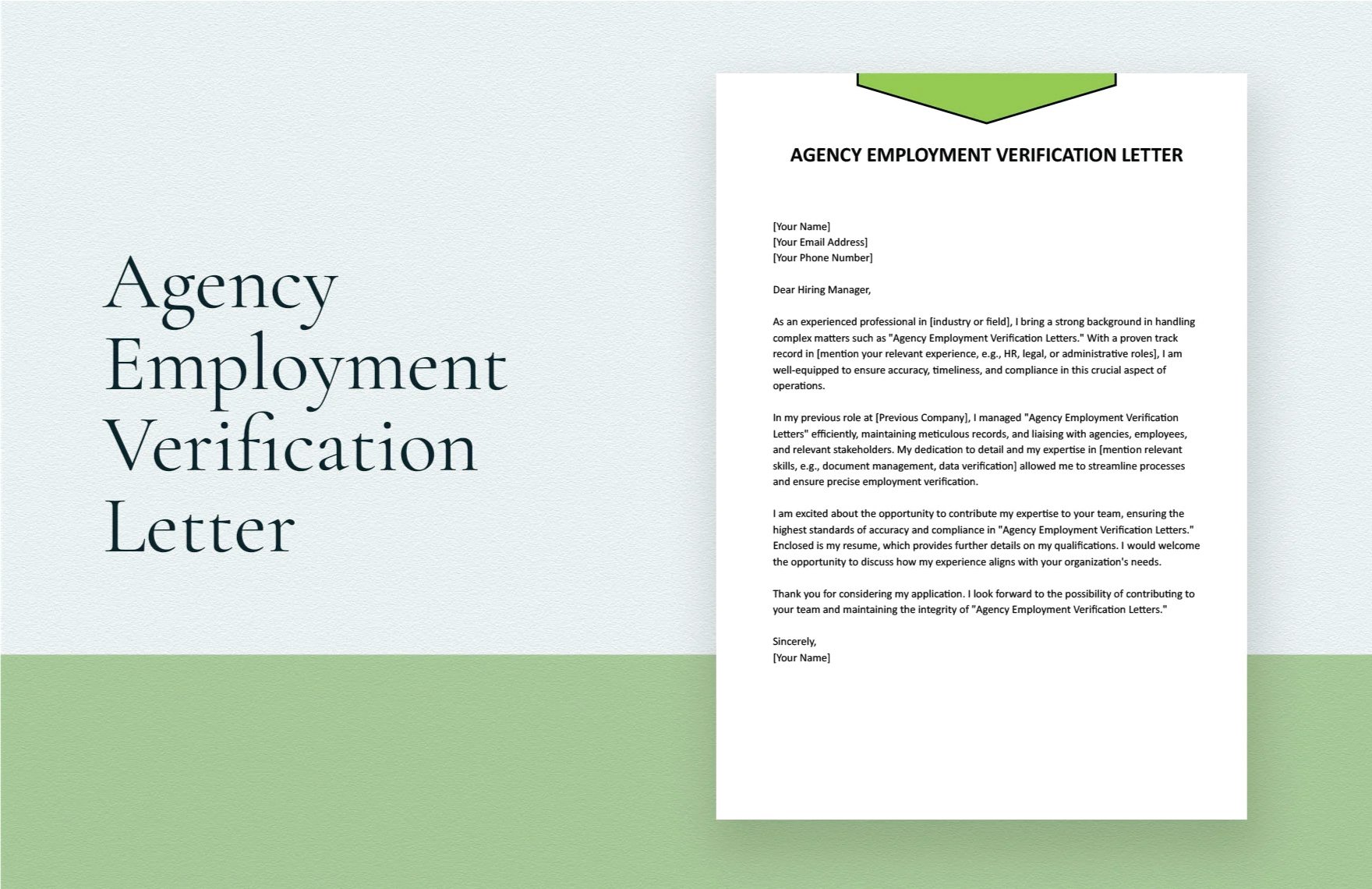 Agency Employment Verification Letter
