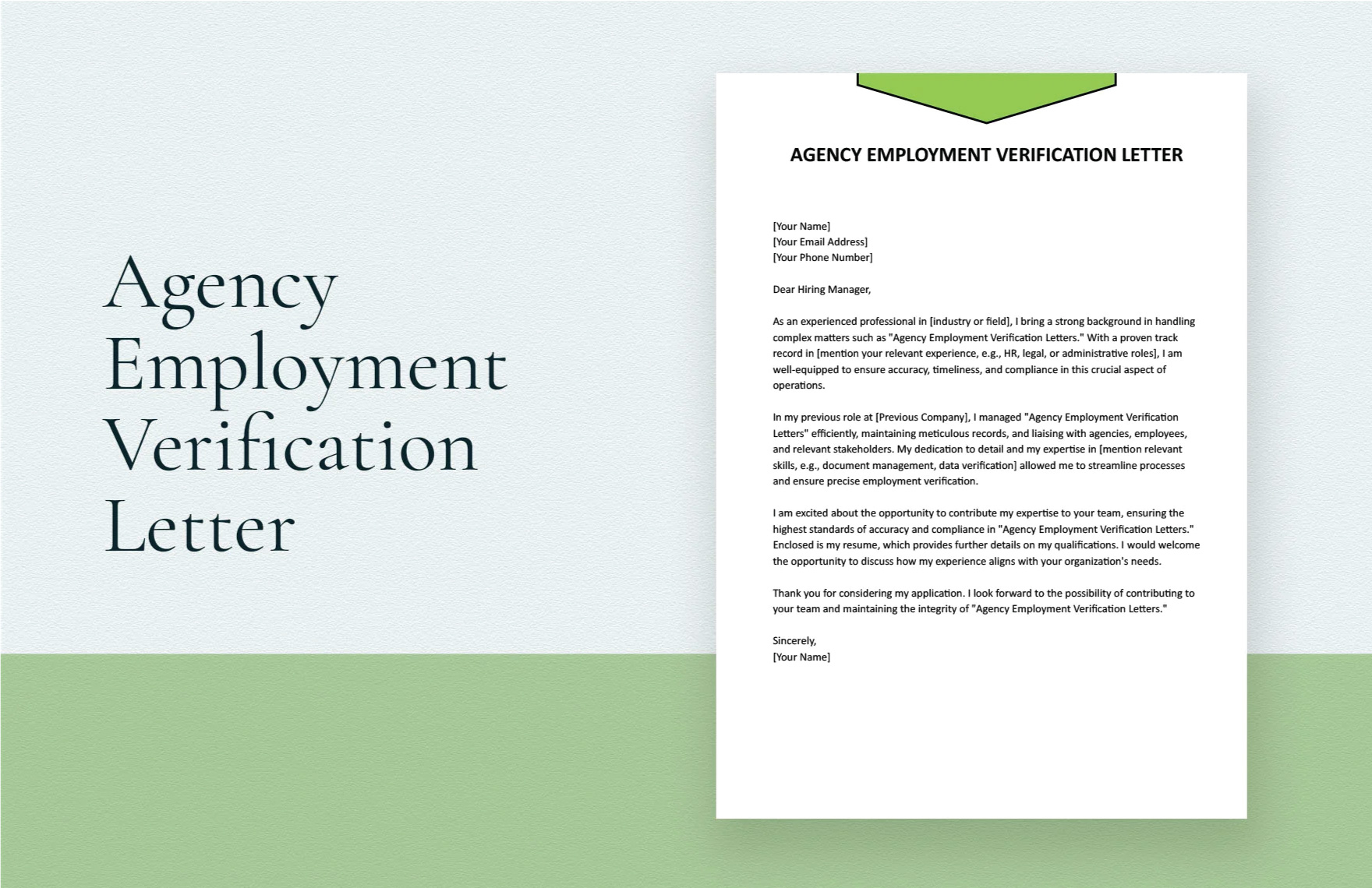 Free Agency Employment Verification Letter