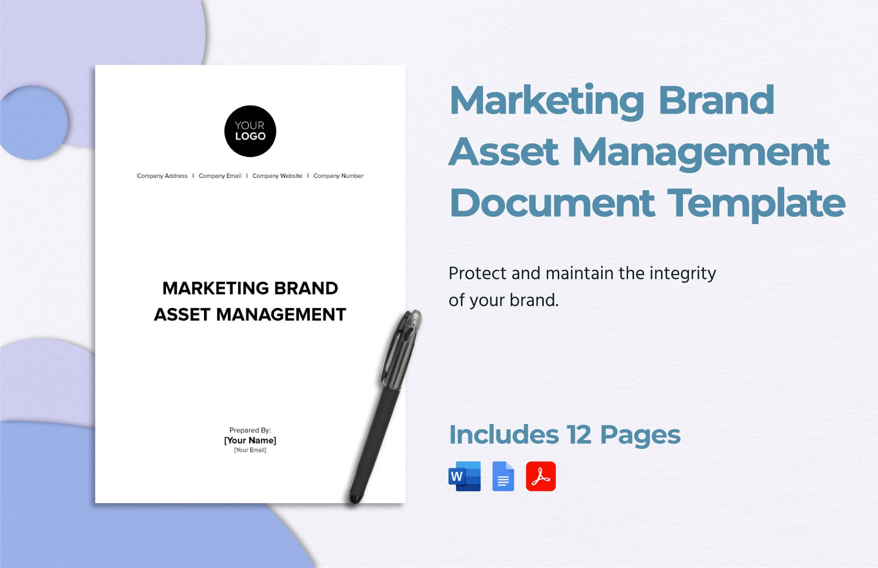 Marketing Brand Asset Management Document Template