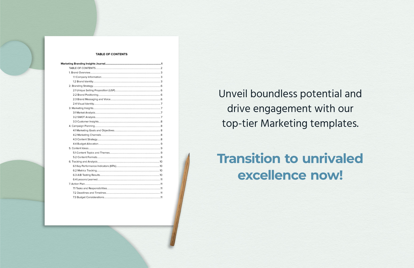 Marketing Branding Insights Journal Template