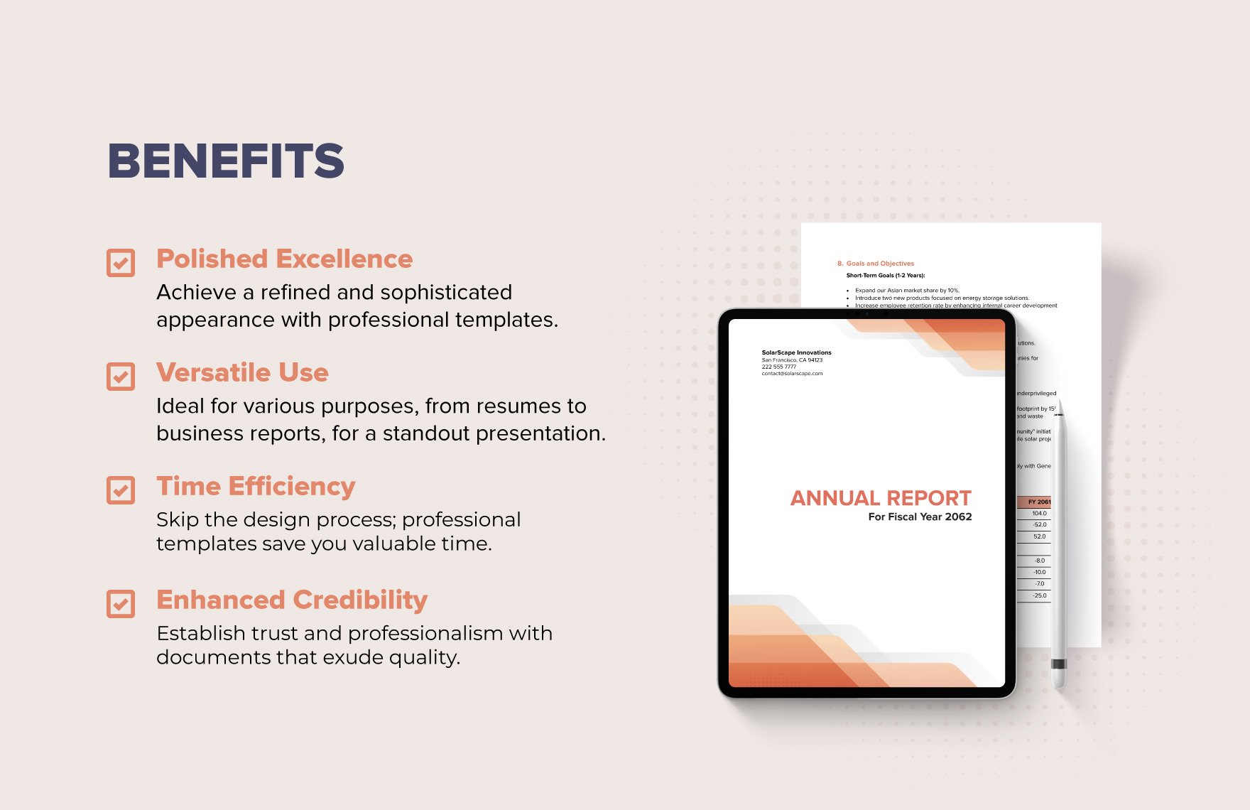 Professional Annual Report Template