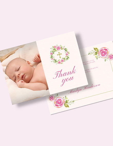 Free Baptism Thank You Card Template to Edit Online