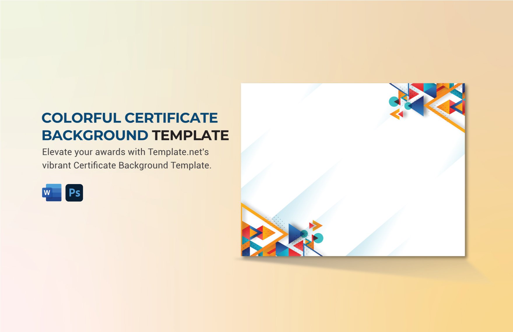Free Colorful Certificate Background Template in Word, PSD