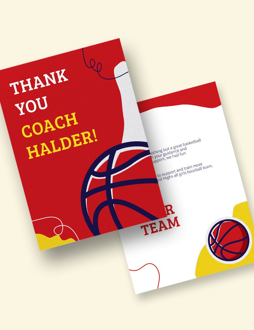 Basketball Thank You Card Editable