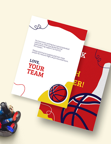 Basketball Thank You Card Template - Word (DOC) | PSD ...