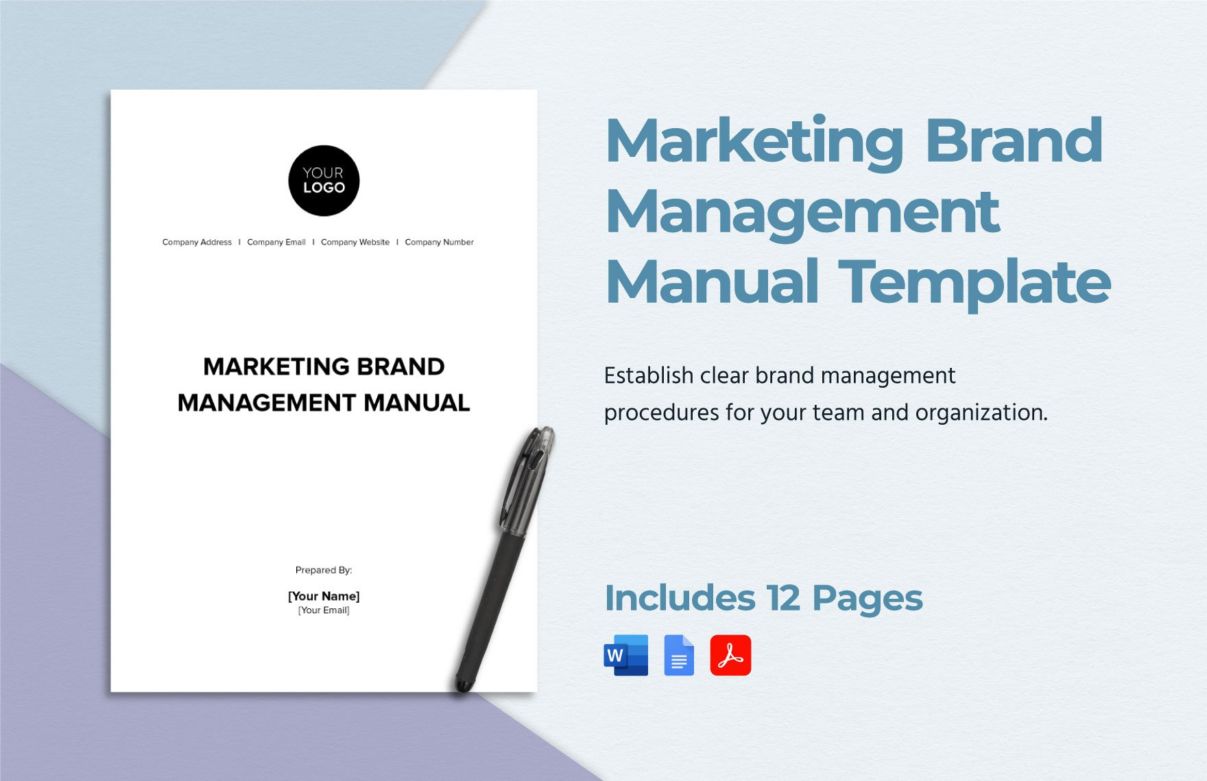 Marketing Brand Management Manual Template