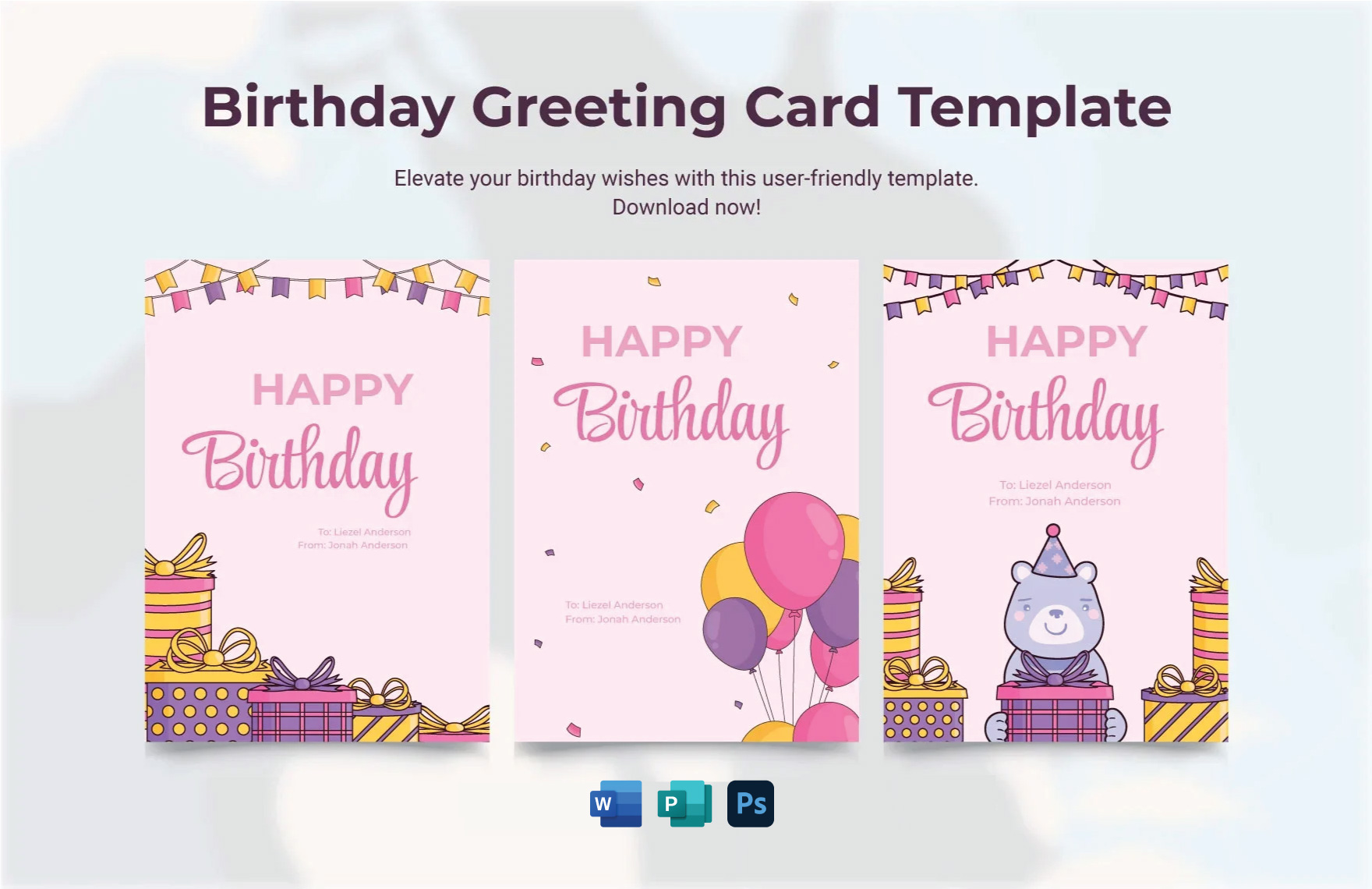 Free Editable Greeting Card Templates in Microsoft Publisher to Download