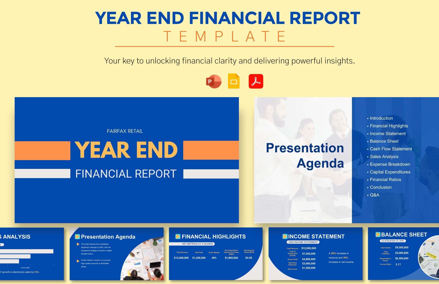 Year End Financial Report Template