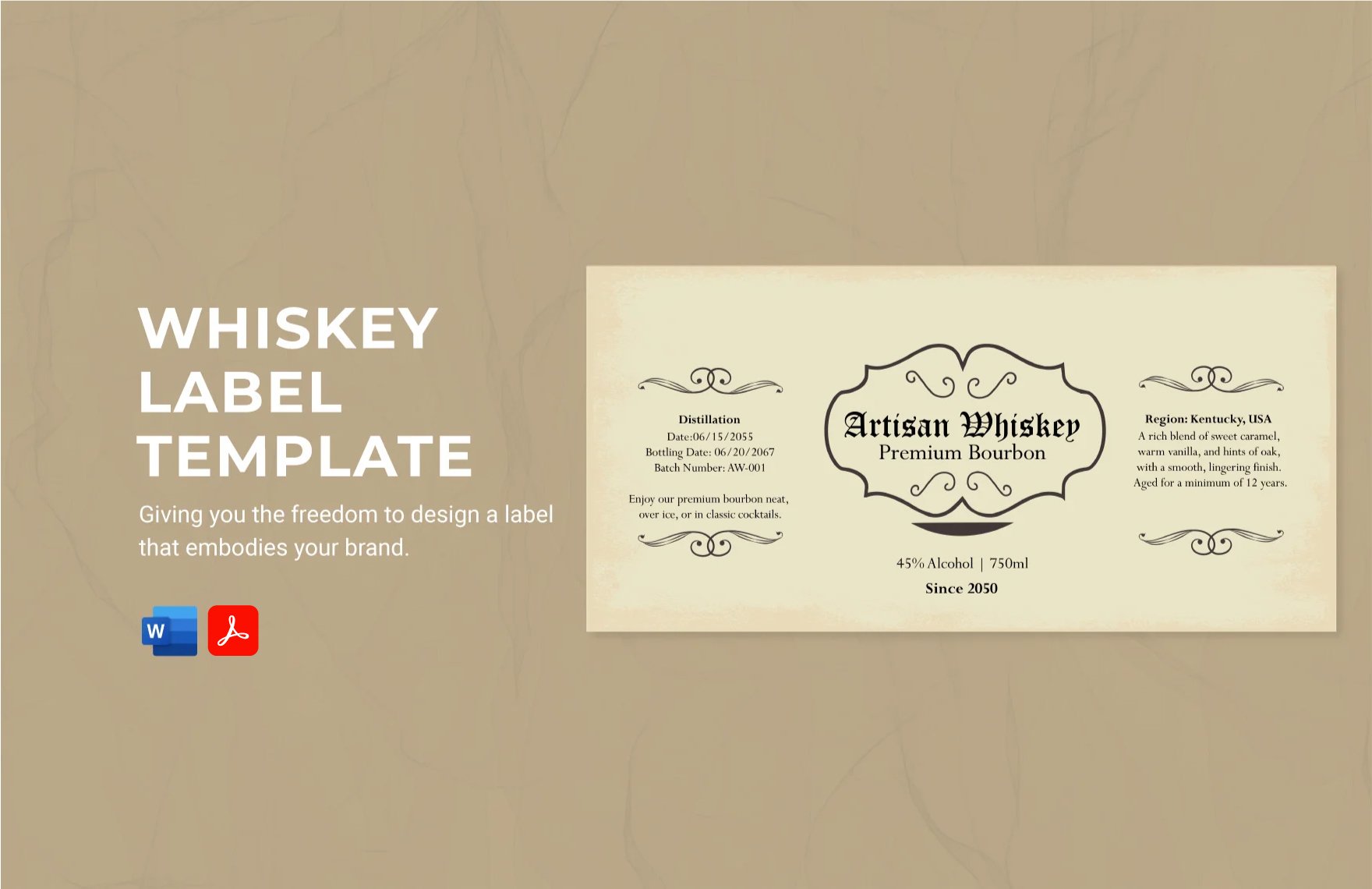 Free Whiskey Label Template in Word, PDF
