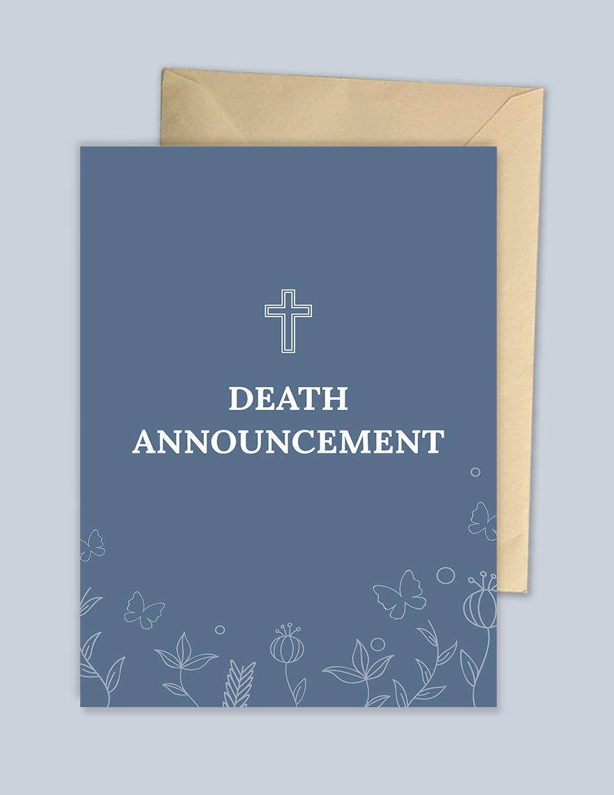 Death Announcement Card Template