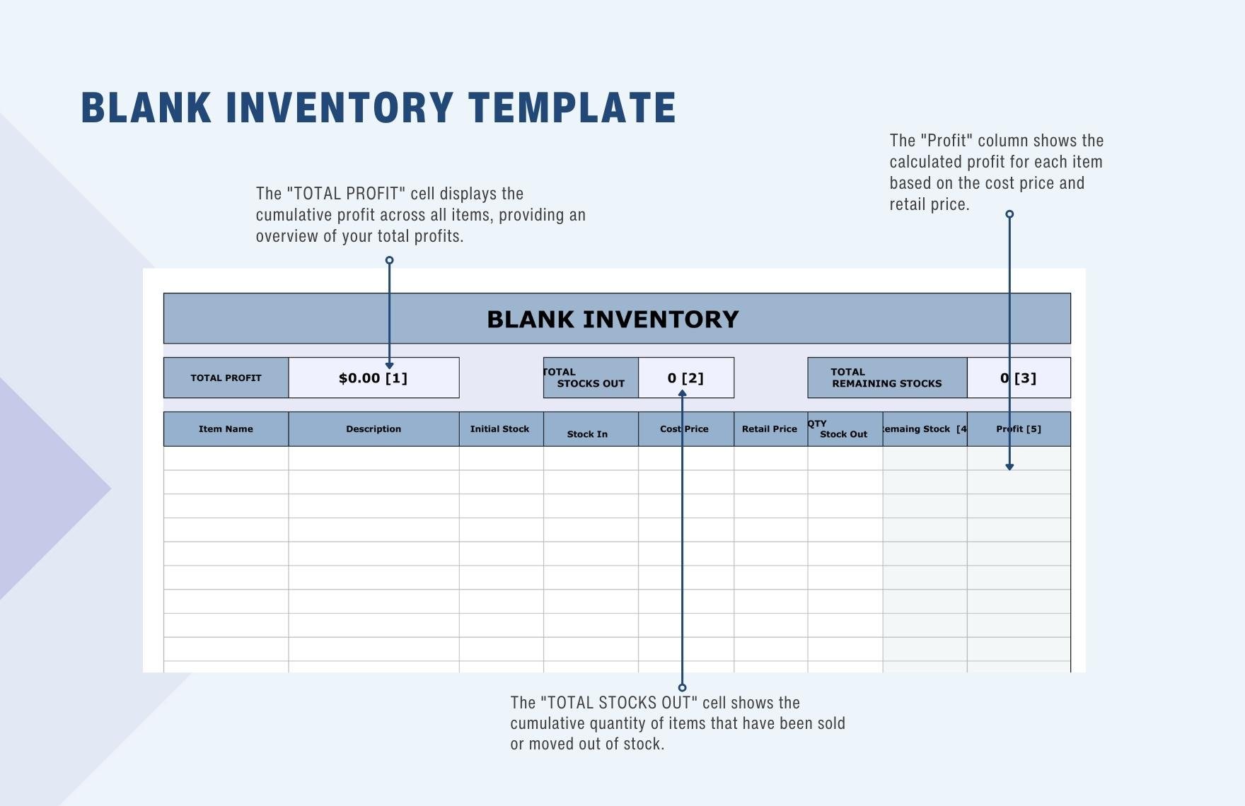 Blank Inventory Template