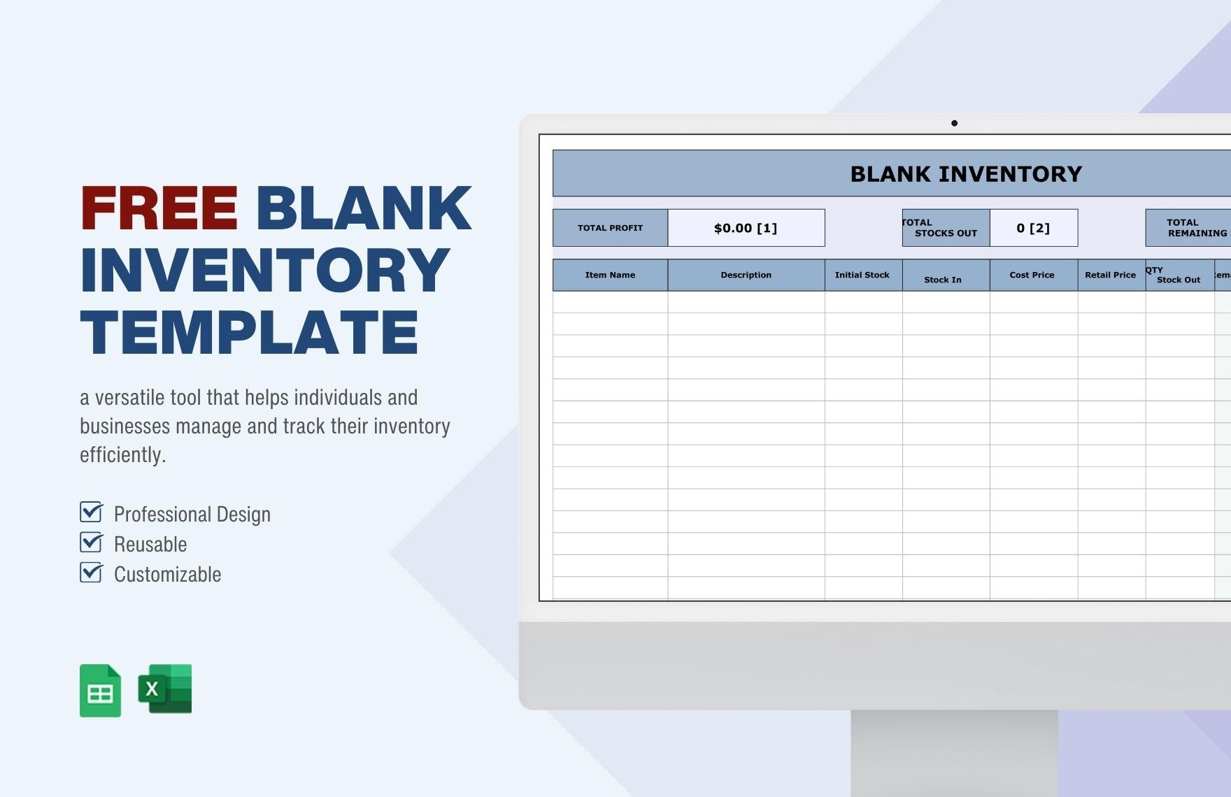 Blank Inventory Template 